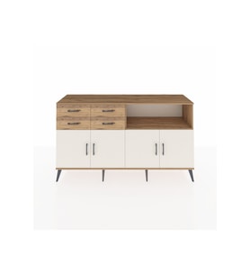 Kronos Konsol 4 Raflı 4 Çekmeceli 4 Kapaklı 176x59x99 Çam-Aytaşı/Çam