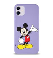Apple iPhone 11 Uyumlu Lansman Kılıf Mickey Mouse Tasarımlı Altı Kapalı İçi Kadife Kaplı  Kapak (Şeffaf)