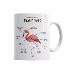 Bir Flamingo anatomisi 2 Kupa Bardak Porselen