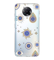 PrintiFy Xiaomi Poco F2 Pro ile Uyumlu 1mm Slim Fit Nazar Boncuğu 5 Baskılı Şeffaf  Kılıf
