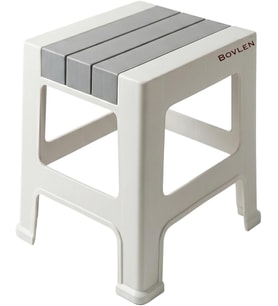 Küçük Boy Kaymaz Tabanlı Ev Ofis Taburesi - 120 Kg Taşıma Kapasiteli Kaymaz Banyo Taburesi - Çocuk Taburesi - 31x35x35 cm (Gri)