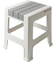 Küçük Boy Kaymaz Tabanlı Ev Ofis Taburesi - 120 Kg Taşıma Kapasiteli Kaymaz Banyo Taburesi - Çocuk Taburesi - 31x35x35 cm (Gri)