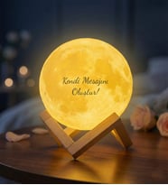 Kişiye Özel 3D Ay Gece Lambası Dekoratif Stand Hediyeli - Sevgiliye, Kız Arkadaşa Hediye Gece Lambası