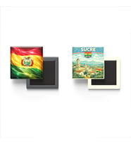 Buzdolap Magnetleri - Bolivya Bayrağı ve Sucre Retro Tema - 2'li Set Magneti