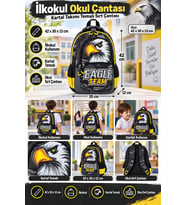 İlkokul Okul Çantası Eagle Team Kartal Takımı Sırt Çantası 42x30x13 cm