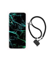 Vivo Y53s Kılıf Ipli Boyun Askılı Desenli Silikon Green Thunder 1693