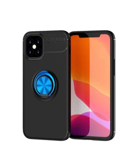 Durukar® iPhone 12 Mini Kılıf Range Yüzüklü Silikon - Siyah-Mavi