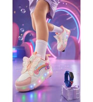 Muggo COLOURFUL Çocuk Işıklı Patenli Tekerlekli Sneaker Spor Ayakkabı