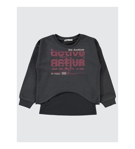 Civil Girls Kız Çocuk Sweatshirt 10-13 Yaş Açık Füme