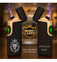 İsme Özel Premium Şarjlı Çakmak - Çift Yön Baskı Opsiyonu- Aslan Kurt Kartal Logo Seçenekleriyle