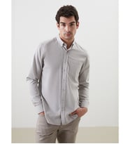 LCWAIKIKI Classic Bej Regular Fit Uzun Kollu Gabardin Erkek Gömlek