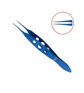 Barışhan Medikal Cerrahi Mikro Penset Dişsiz Cımbız Düz Uçlu 9cm Düz Sap Titanyum Mavi Eğitim Materyali