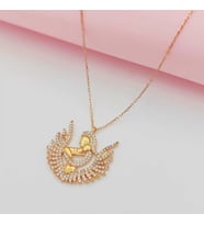 Gümüş Anne Bebek Model Siyah Taşlı Kolye 925 Ayar (Karışık)