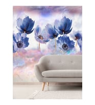 Dreamwall  Lale Desenli Silinebilir Yırtılmaz Sağlıklı Tekstil Duvar Kağıdı (Mor)