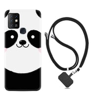 INFINIX Hot 8 9 10 11S Hot 10 Play 10T Kılıf Boyun Askılı Silikon Sevimli Panda 1794