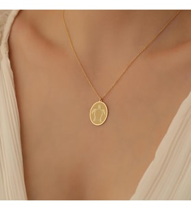 925 Ayar Gümüş Vintage Kaplumbağa Figürlü Kolye (Altın)