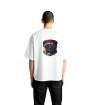 Erkek Oversize Tişört %100 Pamuk Crew Neck Kısa Kol Grafik Baskı Güneş Gözlüğü Bandana Çivili Tasma