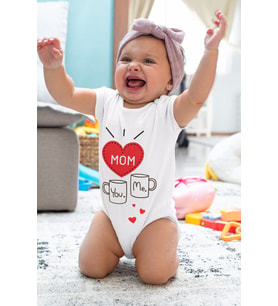 You And Me Mom Desenli Kısa Kol Unisex Body