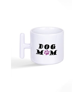 Dog Mom Hediye Baskılı T Kulplu Latte Fincan Kupa Bardak