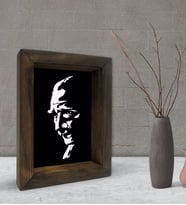 BK Gift Atatürk Tasarımlı Dekoratif Doğal Masif Ahşap Çerçeve 15x20cm-41 (Beyaz)