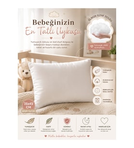 İçi Silikon Elyaf Dolgulu Bebek Yastığı 35x45 ( 1 Adet )