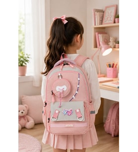 Kidsbag 3'lü Mint Yeşili Okul Çantası Seti Sırt Çantası Beslenme Çantası ve Kalemlik