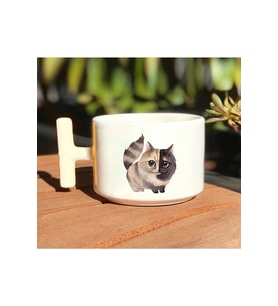 Kedi Baby Baskılı Beyaz T Kulp Kupa Bardak