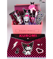 DEKOMUS GIFT BOX ÖZEL KUTULU LİSANSLI KUROMI 9 PARÇA KIRTASİYE SETİ RESİM DEFTERİ,KURDELE TEPELİ KURŞUN KALEM (Mavi)