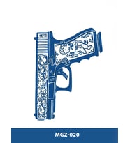 MGZ-020 ŞEMALI TABANCA DESEN ORTA BOY YARI KALICI DÖVME-TATTO