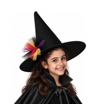 Cadı Şapkası Tül Detaylı Siyah