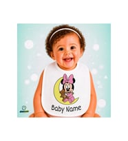 Kişiye Özel Minnie Mouse Keten Bebek Mama Önlüğü – Yumuşak, Emici, Yıkanabilir, Özel Tasarım P092