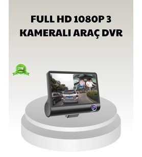 Araç Dvr Kamerası 3’lü 170° Geniş Açılı Full Hd Ve Park Destekli