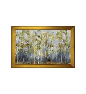 Soyut Manzara Motifli Kanvas Tablo 80 x 110 cm Gold Çerçeve