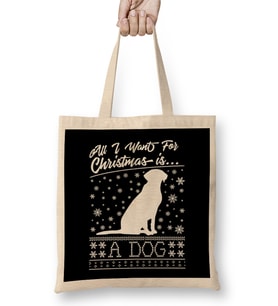 All I Want For Christmas Is A Dog Knit Pattern Bez Çanta Uzun Saplı