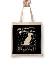 All I Want For Christmas Is A Dog Knit Pattern Bez Çanta Uzun Saplı