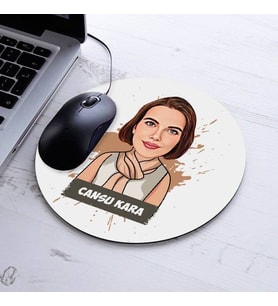 Kişiye Özel Kişiye Özel Karikatürlü Kadına Hediye Mousepad