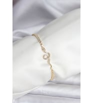 Yılan Model Zirkon Taşlı Gold Renk Pirinç Su Yolu Kadın Bileklik 5886 - SSSSSS6230-4007