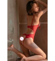 Mulvxley  Ley02 Özel Bölgesi Açık Dantelli Kırmızı Babydoll Tm1238 (Mulvix)