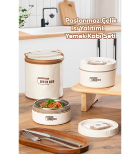 Paslanmaz Çelik Vakumlu Isı Yalıtımlı Yemek Termosu
