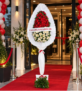 KIRMIZI BEYAZ GERBERA ŞIK TASARIM