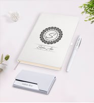 BK Gift Kişiye Özel İsimli Beyaz Defter Kalem Kartvizitlik Hediye Seti-2