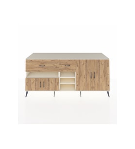 Kronos Konsol 5 Raflı 2 Çekmeceli 4 Kapaklı 220x59x99 Aytaşı-Çam/Çam