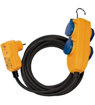 Brennenstuhl Power-Block Serisi Dış Mekana Uygun 4 Soketli IP54 Lisanslı 5 Metre Kaçak Akım Roleli Uzatma Priz (Karışık)