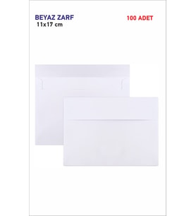 Davetiye Zarfı Beyaz 11,4x16,2cm Buklet 100 Adet