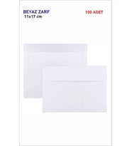 Davetiye Zarfı Beyaz 11,4x16,2cm Buklet 100 Adet