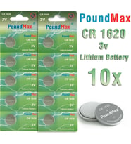 10 x PoundMax 1620 CR1620 DL1620 3V Lityum Madeni Para Pilleri