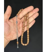 SEVGİLİYE ÖZEL HEDİYE SIKMA KEHRİBAR TESBİH KREM RENKLİ KAPSÜL KESİM 11MMX8MM H-1623. (Çok Renkli)
