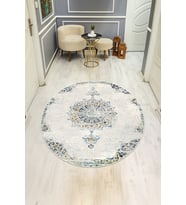 Dijital Baskı Eskitme Desenli Kaymaz Taban Halı H0354