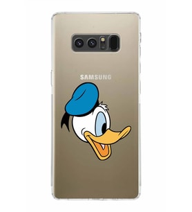 Samsung Galaxy Note 8  Kamera Korumalı Kapak Donald Duck Tasarımlı  Şeffaf  Kılıf