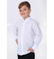 Erkek Çocuk Uzun Kol Armürlü  Gömlek 7973 Beyaz